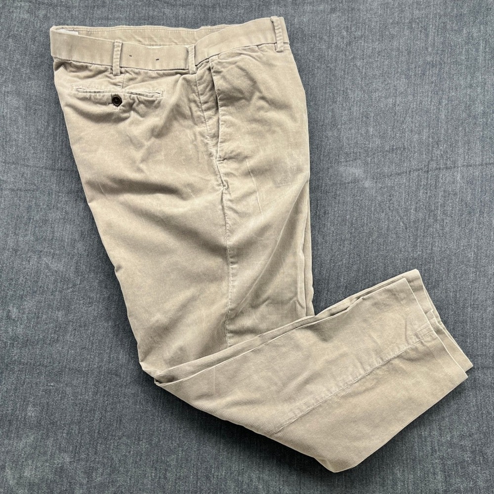 Banana Republic Traveler Corduroy Pants Mens 38x30 Tan Cotton Slim Fit Trousers